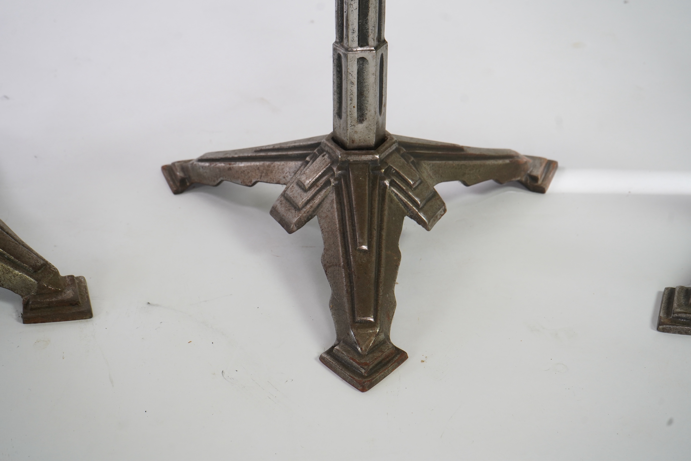 A set of four Art Deco 'Skyscraper' designed occasional or bistro tables